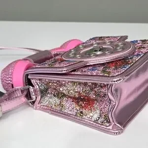 Sac Téléphone Portable Betsey Johnson 'Call Me' - Cœur Cristal Argent Et Rouge - Neuf Avec étiquette